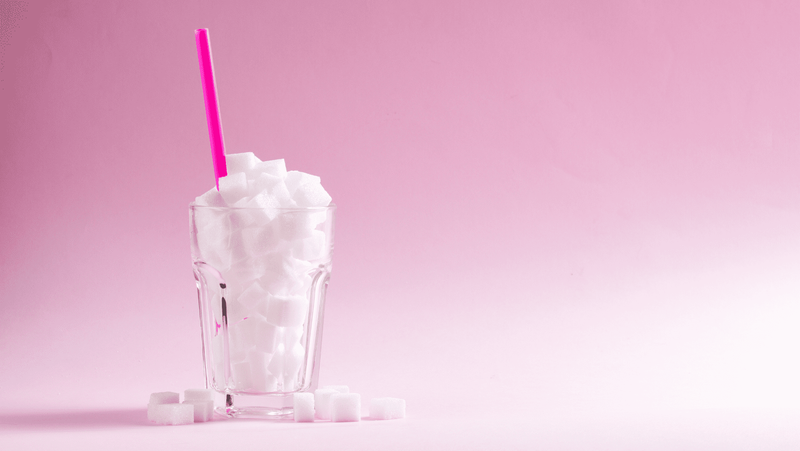 glass of sugar cubes